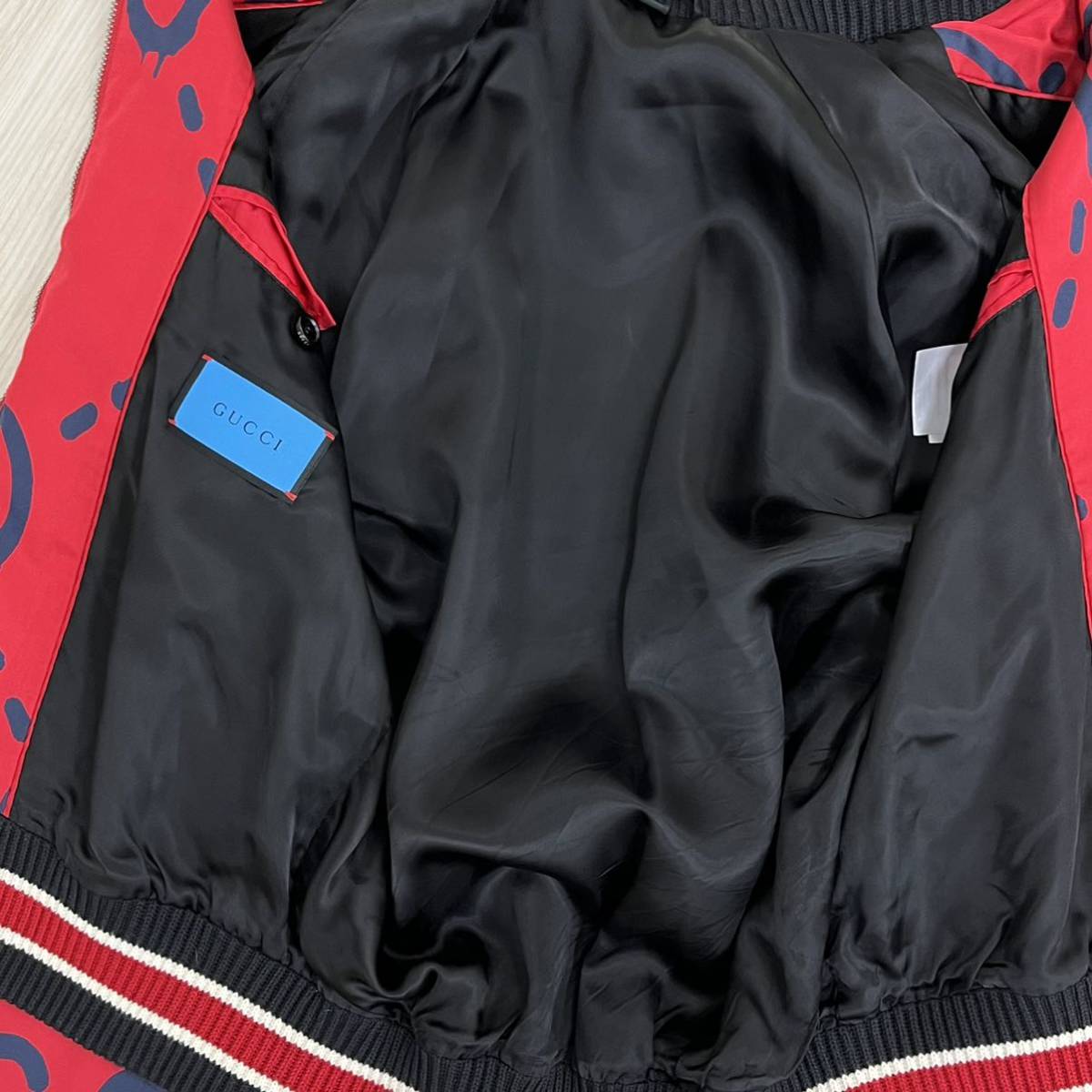 高級 美品 GUCCI グッチ 17SS グッチゴースト マルチプリント ボンバー 