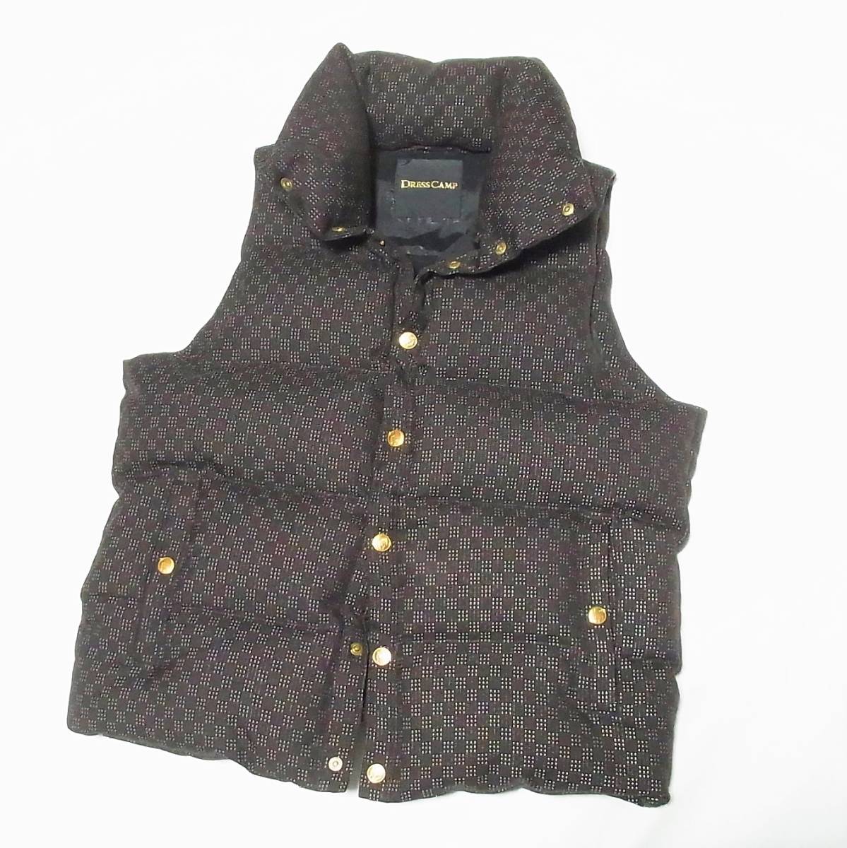 美品 DRESSCAMP ダウンベスト ヨーク部レザー◎サイズ46◎即決◎ドレス 