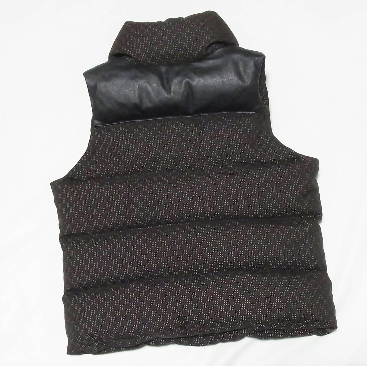 美品 DRESSCAMP ダウンベスト ヨーク部レザー◎サイズ46◎即決◎ドレス 