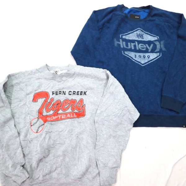 トレーナー スウェット メンズ クルーネック Hurley バック ハーレー レーシング レディース フリース ジョニー ファクトリー オールド ロゴ Hurley&frasl;ハーレー ミッドウェイト