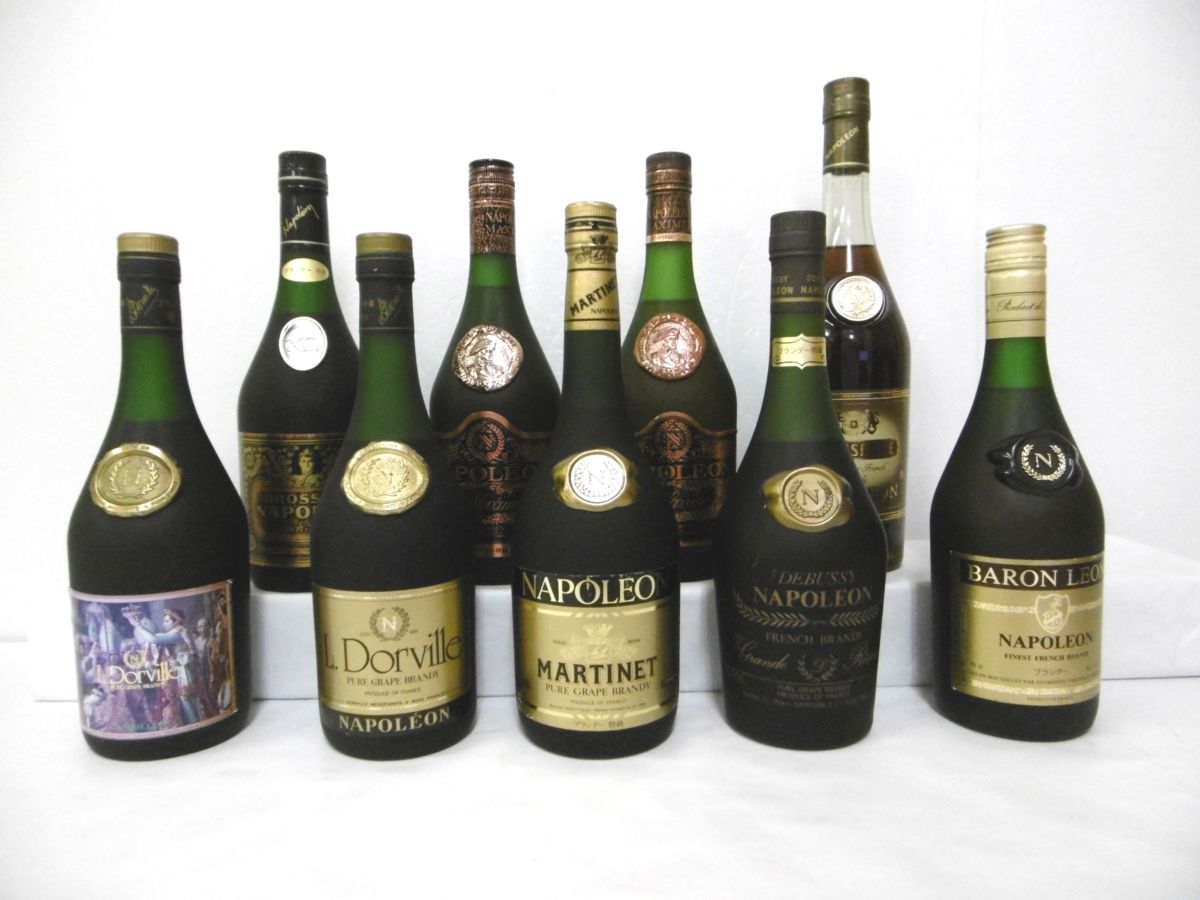 古酒ブランデーDEBUSSY、 LA RESERVE、 L.Dorville 1円 スタート 古酒 未開栓 9本セット DEBUSSY L.Dorville BARON LEON