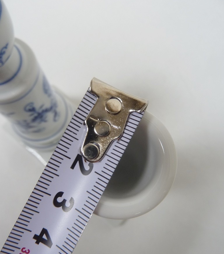 ☆BM)Meissen マイセン ブルーオニオン 燭台 キャンドルスタンド 2客