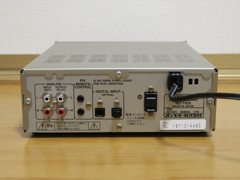 ONKYO INTEC205 MDデッキ MD-105X 動作良好 中古即決 ONKYO INTEC205 MD-105X 整備済美品 MD-105AX -