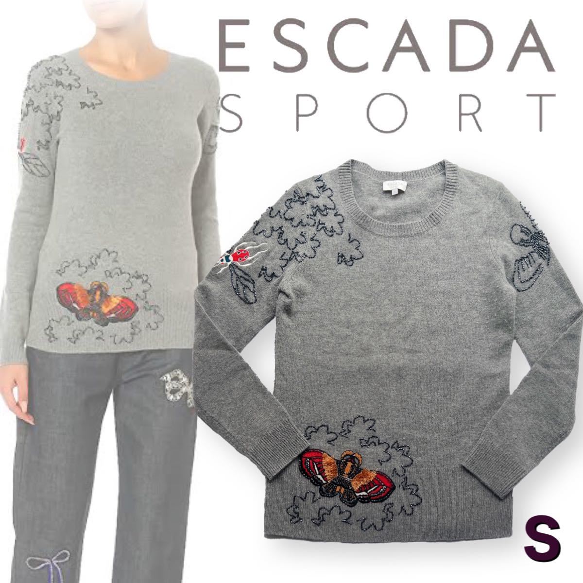 ESCADA SPORTエスカーダ スポート ウール カシミヤ 刺繍ニット S ESCADA SPORT エスカーダスポート トップス wnc ハート柄