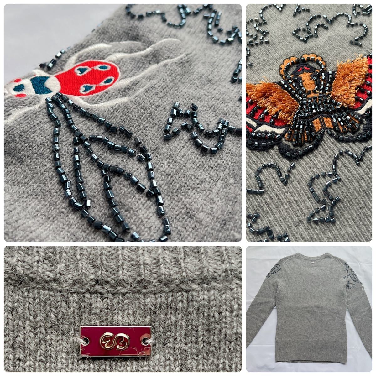 ESCADA SPORTエスカーダ スポート ウール カシミヤ 刺繍ニット S ESCADA SPORT エスカーダスポート トップス wnc ハート柄