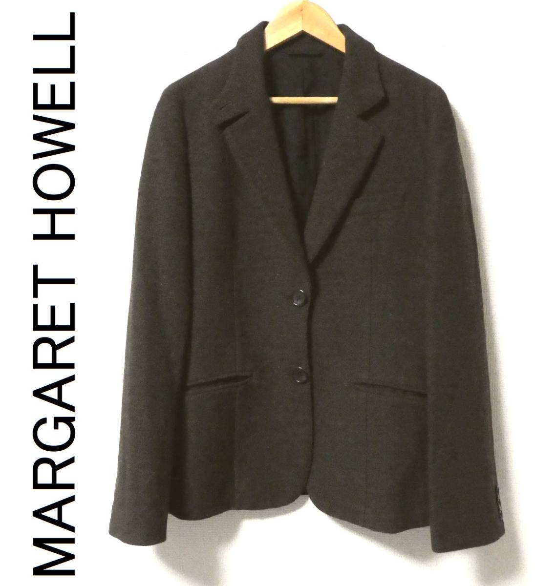 定番人気，100%新品 MARGARET HOWELL マーガレットハウエル アルパカ混 ツイード チンストラップ 2B テーラードジャケット 1 Ⅰ 茶系 ダークブラウン(ジャケット、上着)｜売買されたオークション情報、yahooの商品情 女性用