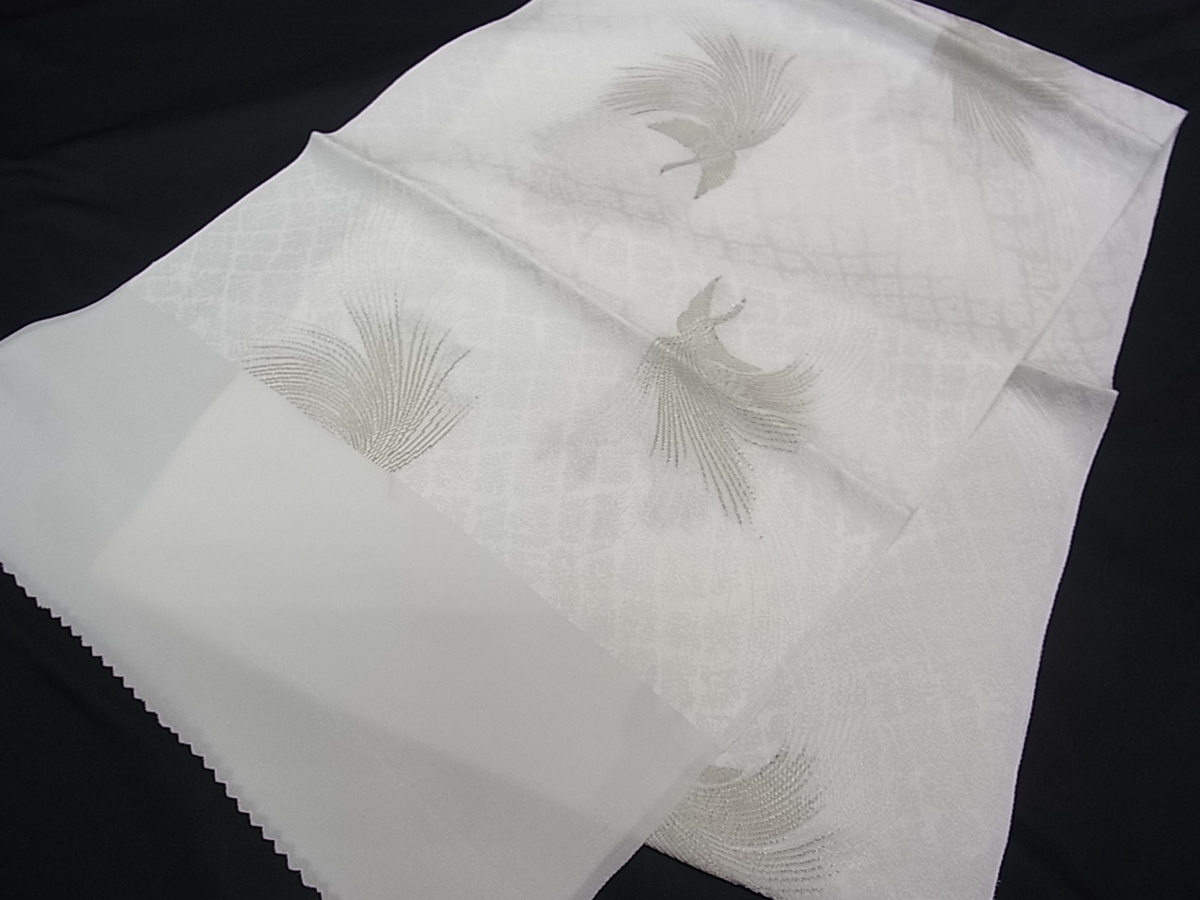 花美人着物■和装小物 上質な帯揚げ5枚 縮緬 全て白地 礼装 流水花文 鳳凰 霞など 逸品 未使用 aaa660 花美人着物□和装小物 絞り 縮緬 平和屋□和装小物 舞桜 樺色