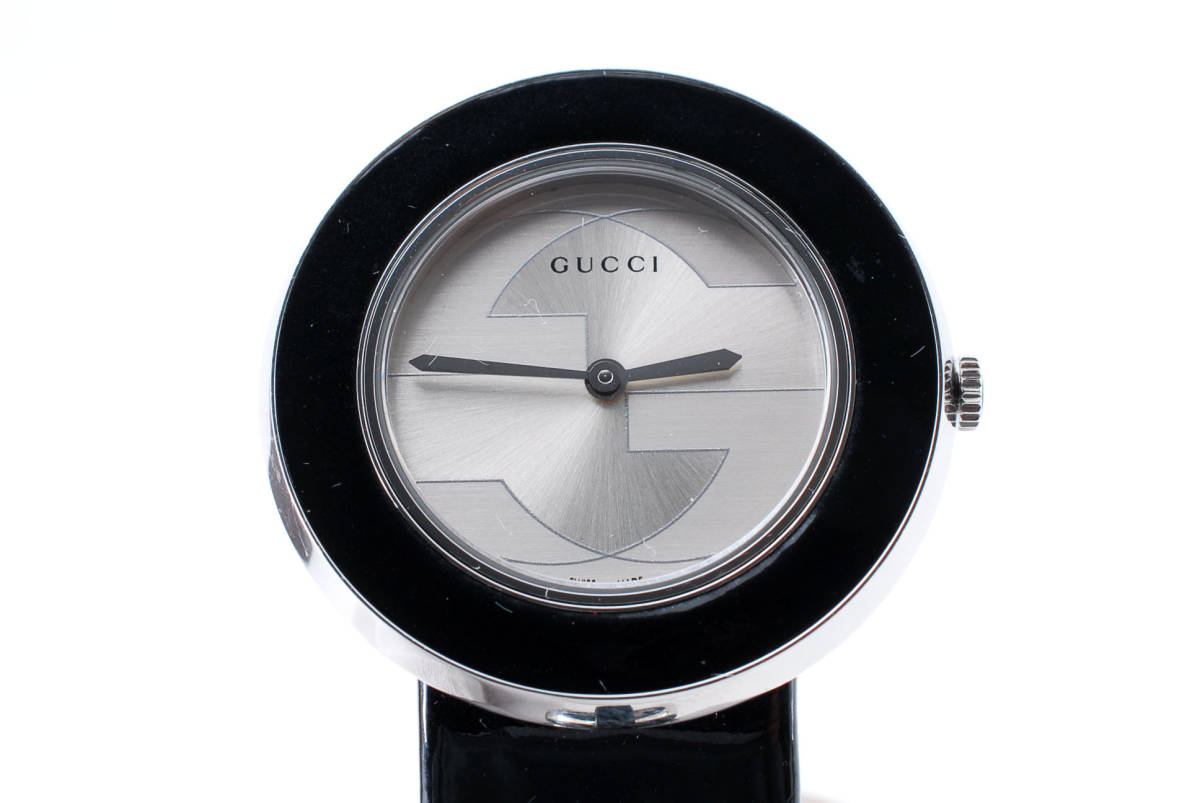 グッチレディース腕時計 1円スタート】GUCCI グッチ レディース腕時計 QZ SS×エナメル 129.4 箱
