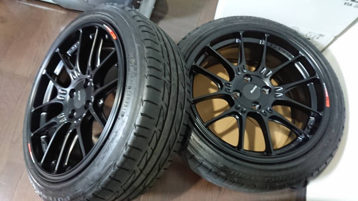 美品エンケイ GTC02 205/45R17 4穴 7.5j PCD100 オフセット38 マット