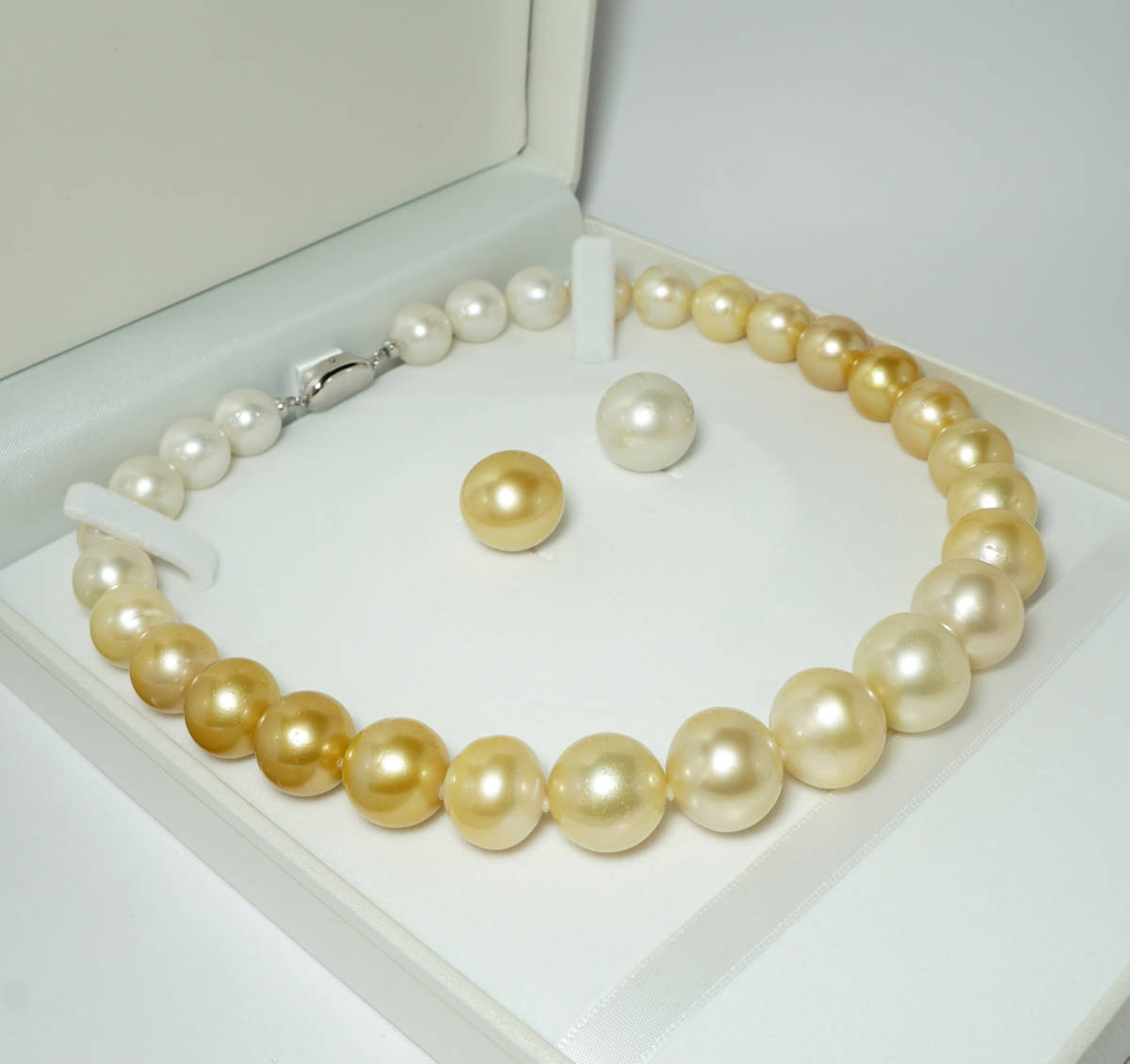 イヤリングセット 5.5-8.0mm ネックレス シルバー×緑石 緑 