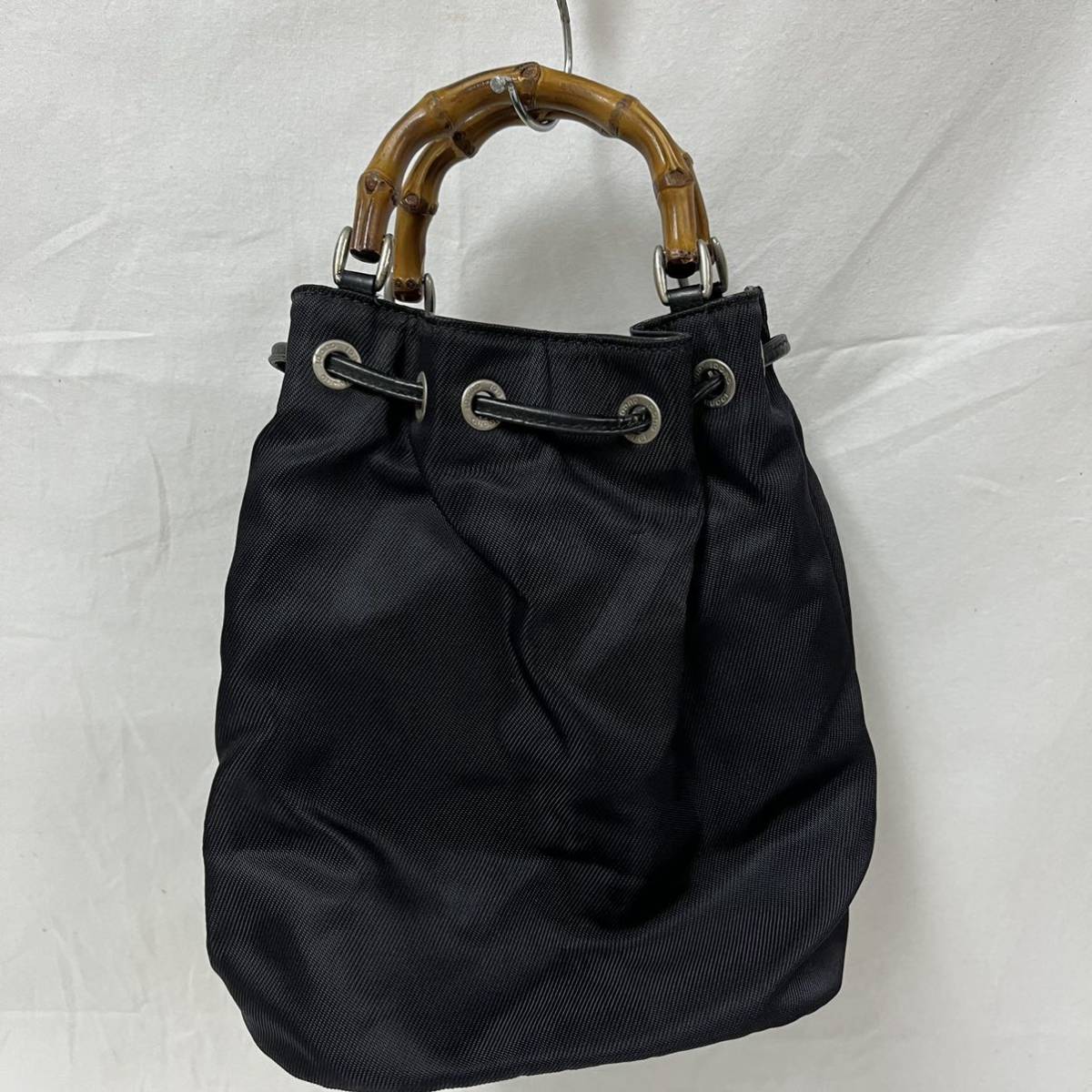 GUCCI グッチ　ショルダーバッグ ハンドバッグ2way バンブーライン　ブラック　130