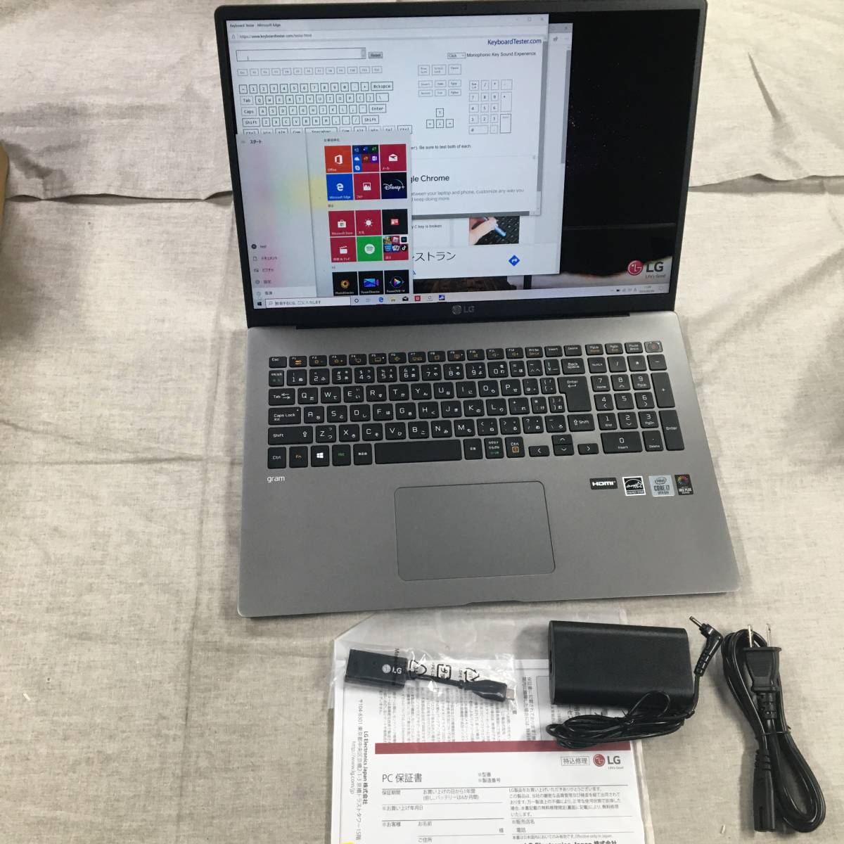 現状品 LG ノートパソコン gram 1350g/バッテリー約19.5時間/第10世代 