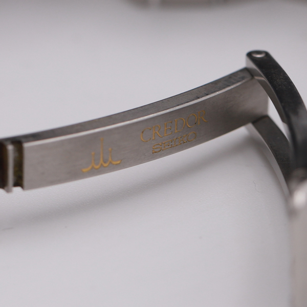 1円□稼働□正規良品【セイコー】QZ 5A70-3A00 クレドール SS×18KT スクエアタイプ シルバー文字盤 レディース腕時計 A0181785