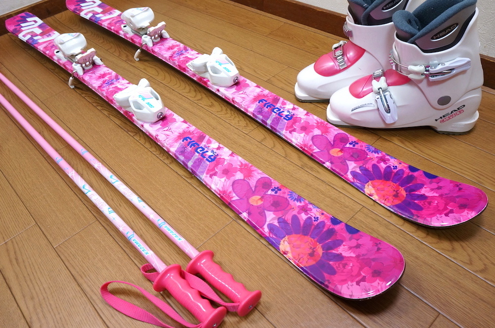 メンテ済 128cm 靴22cm BLUEMORIS B×B スキーセット メンテ済 128cm 靴