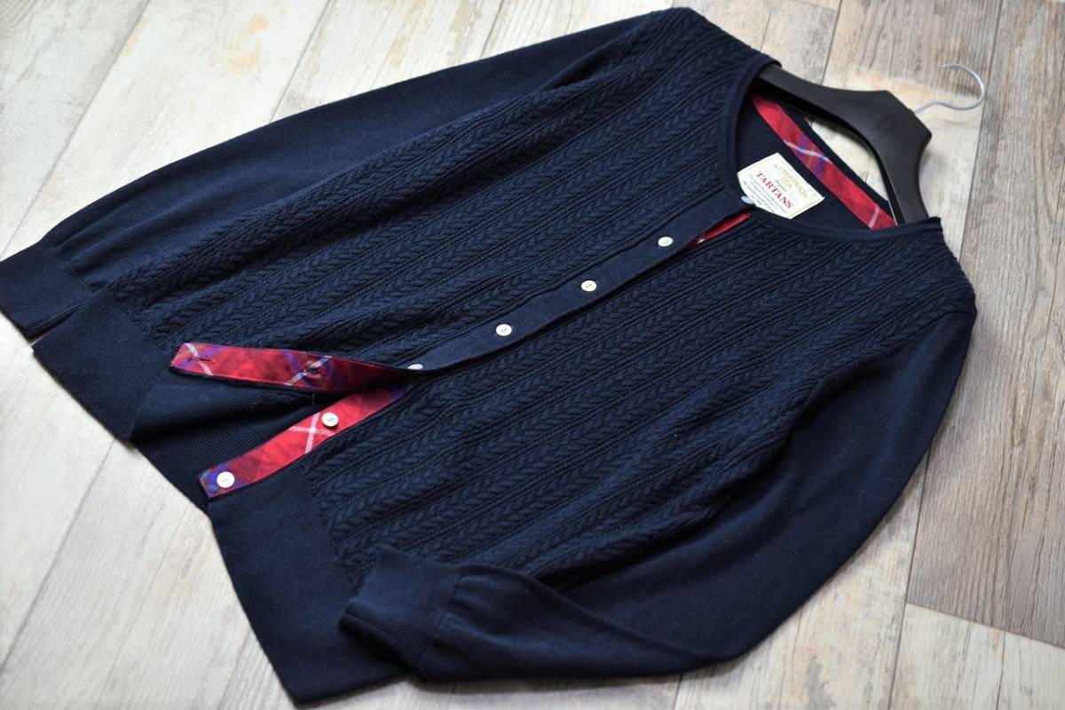 爆買い，お買い得 アフタヌーンティー TARTANS /ニットカーディガン L 紺色(Lサイズ)｜売買されたオークション情報、yahooの商品情報をアーカイブ公開 - オークファン Lサイズ
