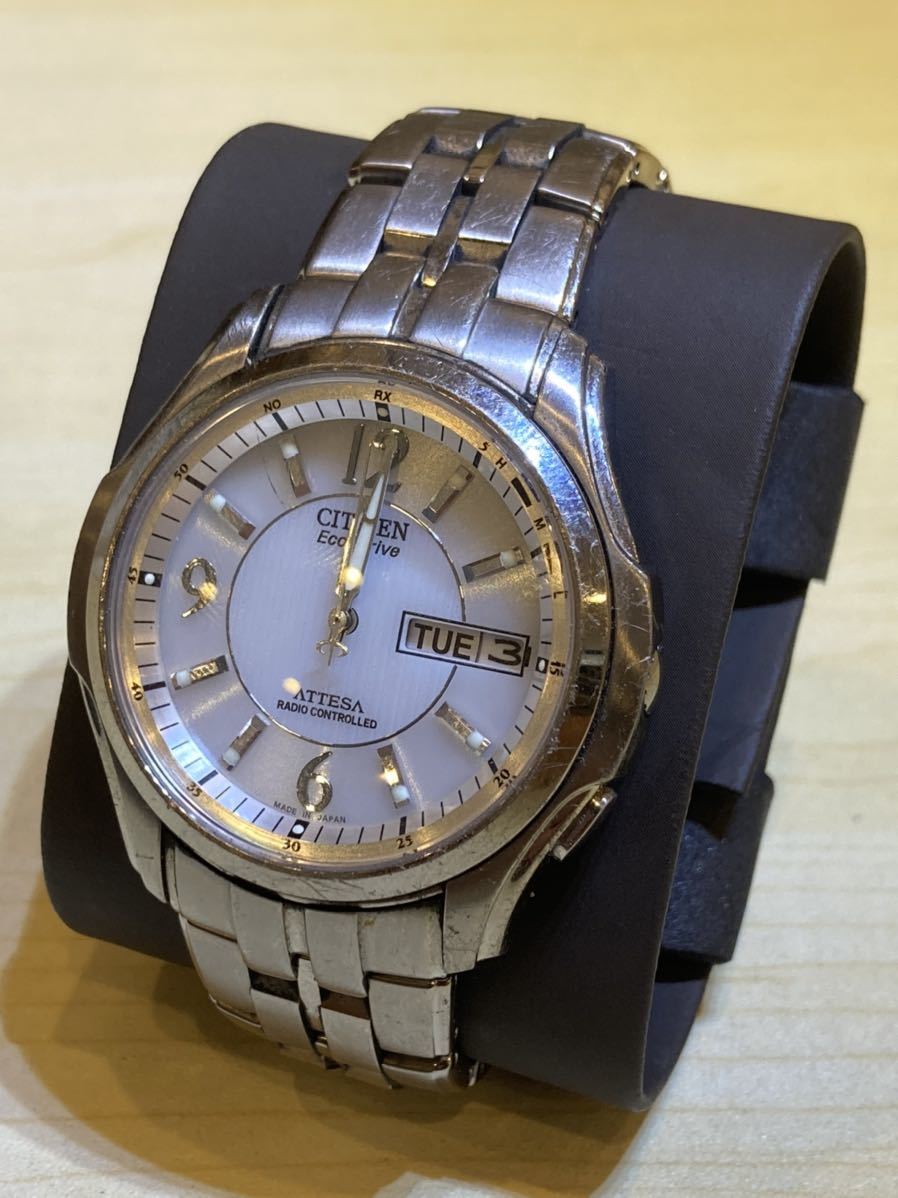 r◎CITIZEN ATTESA Eco-Drive チタン製 6D0148 不動 動作未確認 メンズ 