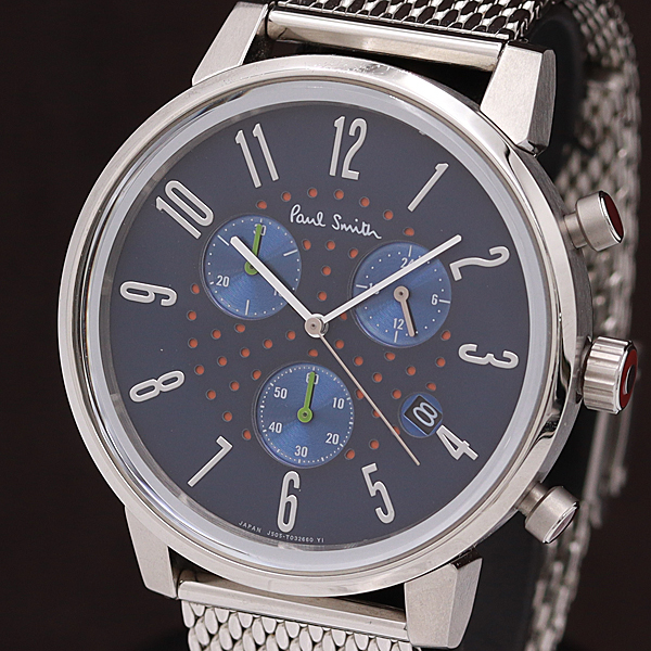 Smith Paul クロノグラフ ポールスミス - 極美品 箱付き 腕時計 メンズ 
