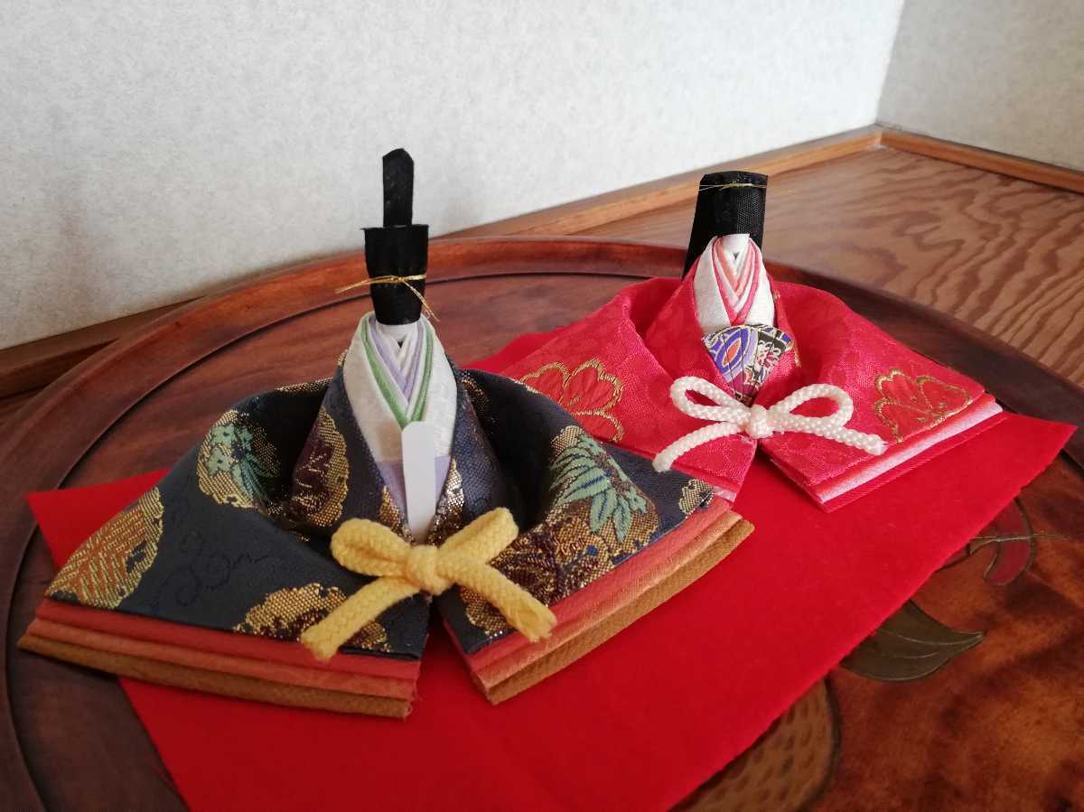 雛人形⑤ ハンドメイド ひな祭り 桃の節句金蘭布 年中行事 女雛男雛 土産インテリア着物和柄 お内裏様 親王殿様ひな人形お雛様 雛祭り婚礼_10