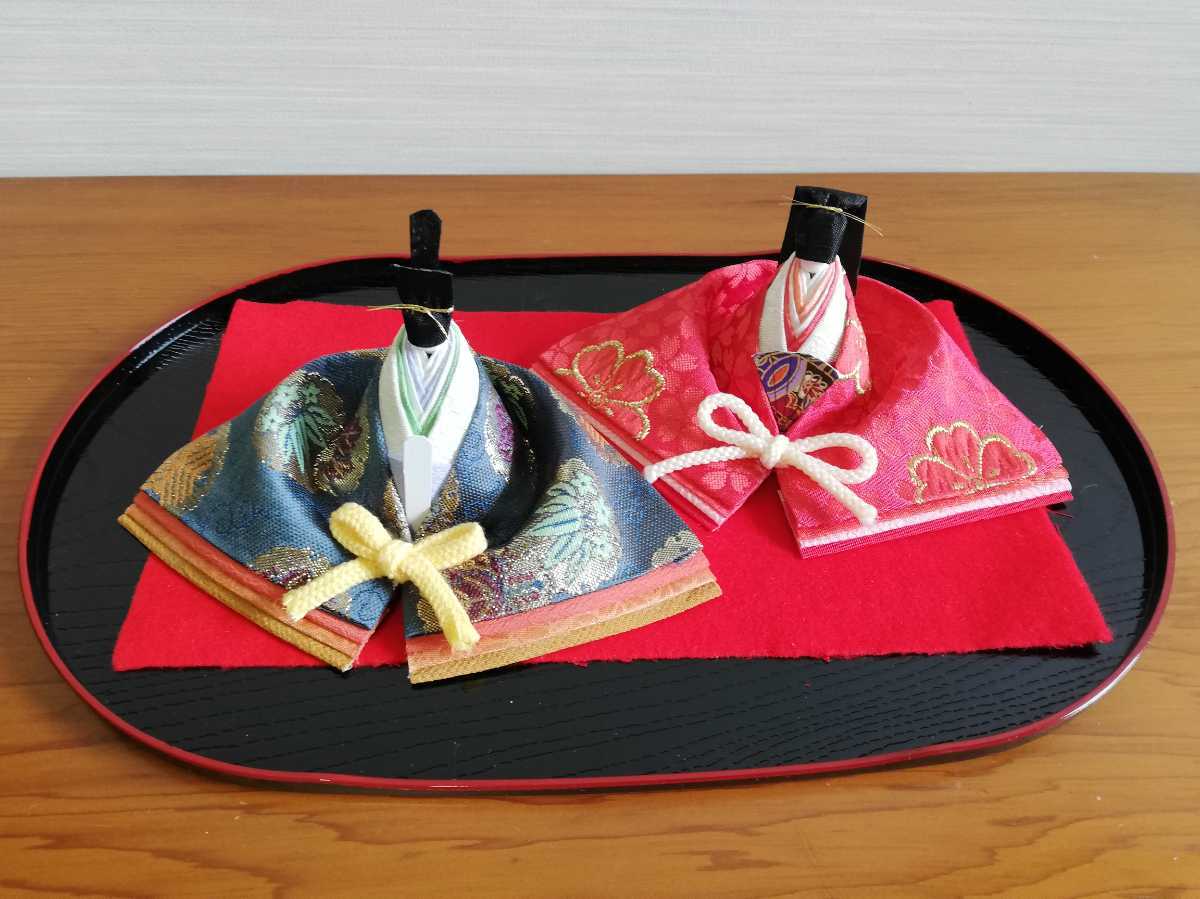 雛人形⑤ ハンドメイド ひな祭り 桃の節句金蘭布 年中行事 女雛男雛 土産インテリア着物和柄 お内裏様 親王殿様ひな人形お雛様 雛祭り婚礼_8