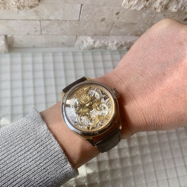 ロレックス☆アンティーク/ROLEX/ゴールド/スケルトン/手巻き腕時計