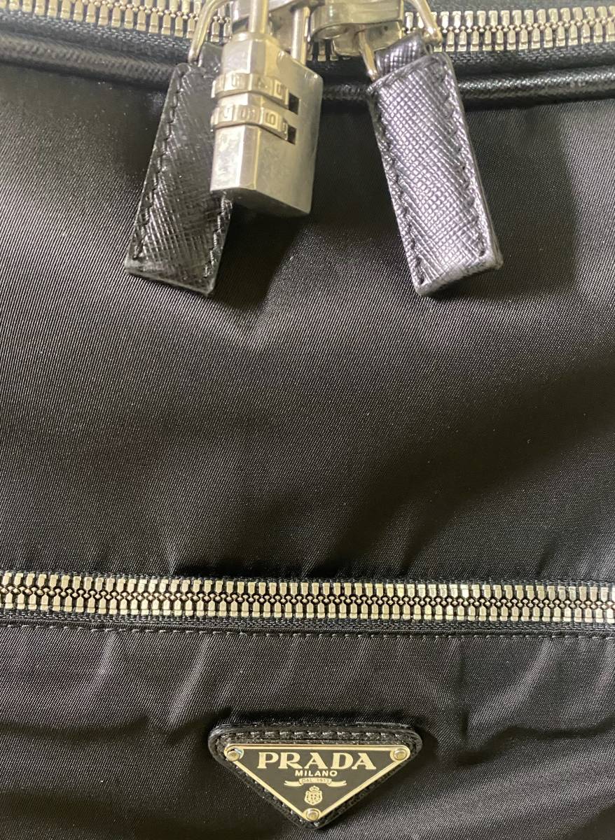 美品 PRADA キャリーケース オールサフィアーノレザー ポケット多 美品 PRADA キャリーケース オールサフィアーノレザー ポケット多