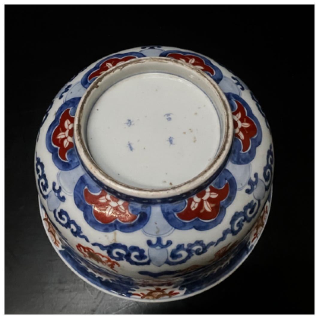 希少/古伊万里/冨貴長春/錦手/五彩/色絵/赤絵/金彩/龍/陶磁器/大鉢/深