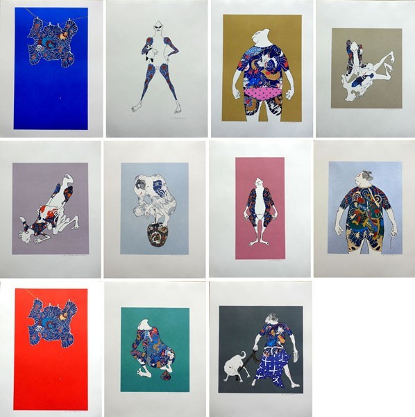 武田秀雄　紋紋　版画　シルクスクリーン 新入荷＊ 人気画家 武田秀雄「紋紋」11点揃版画集 サイン入 限定有