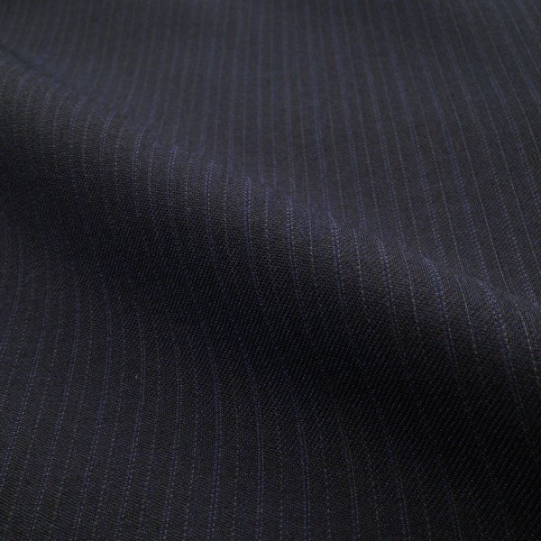 新品1円～★定価8万 イタリア生地 LANEROSSI ラネロッシ マルゾット ウール毛 ストライプ二つ釦スーツ 104BB7 総裏 ワンタック 紺 ◆8603◆