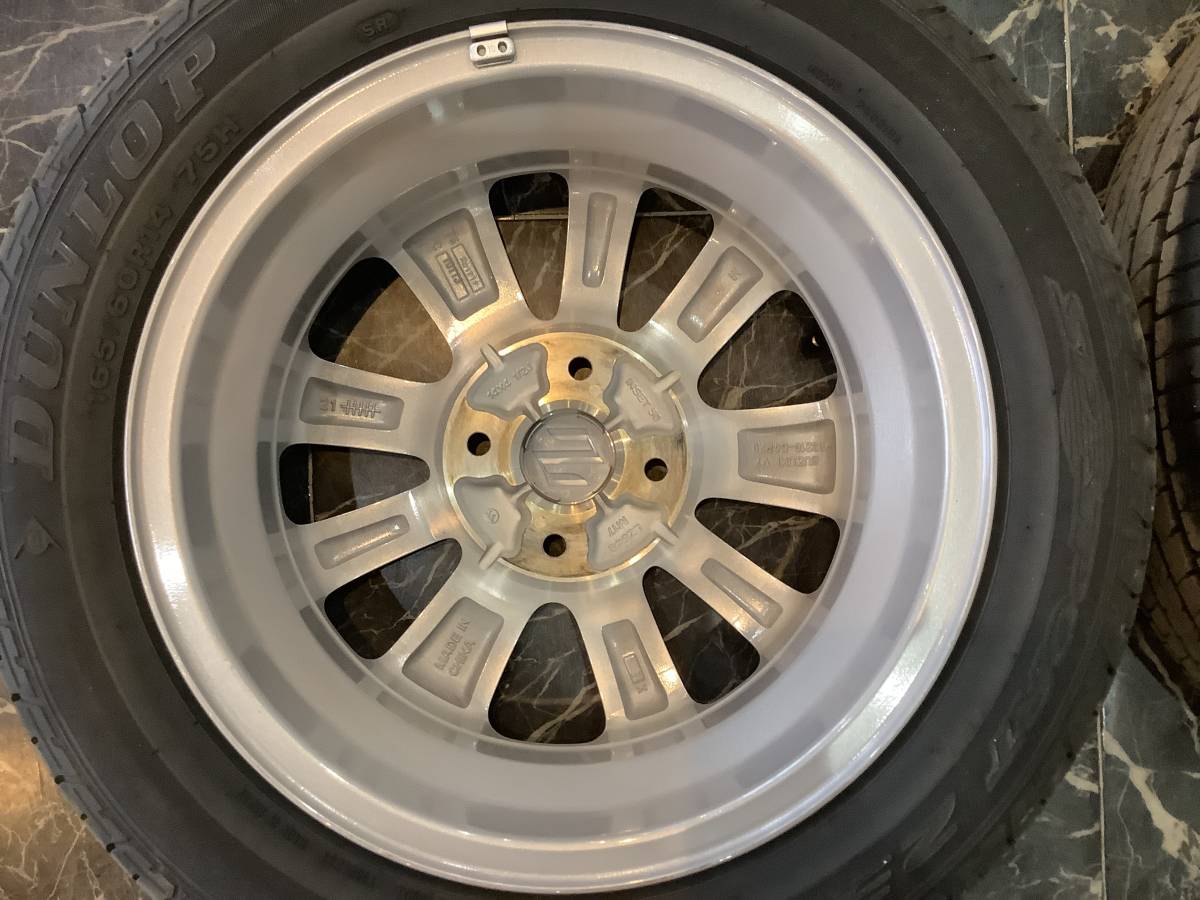 新車外し】【美品】165/60R14 スズキ純正アルミホイール＆タイヤセット