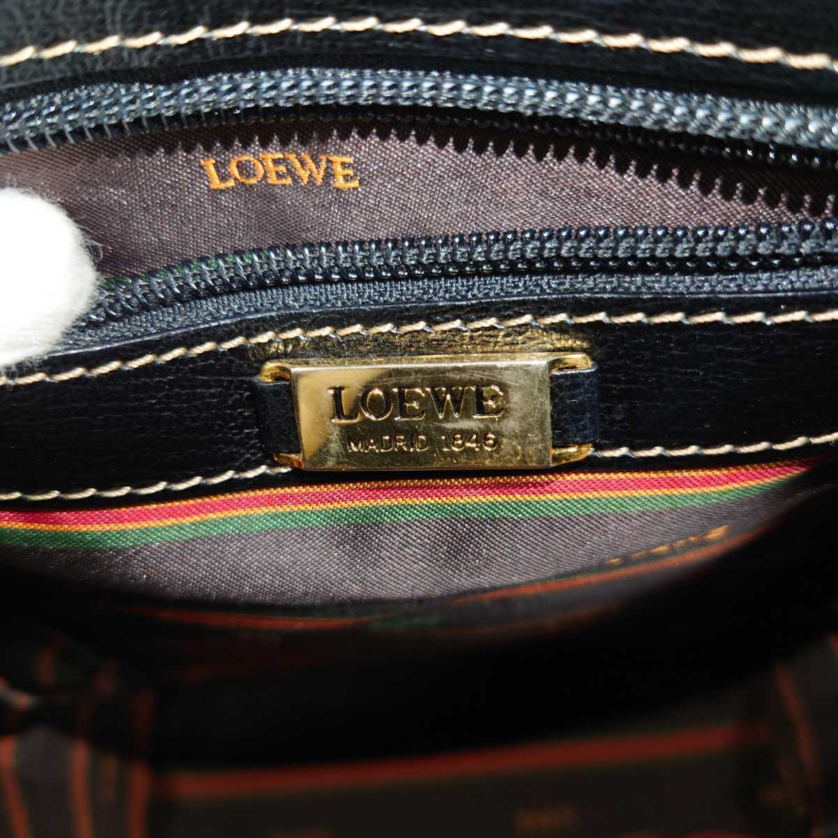 1円スタート LOEWE ロエベ ベラスケス ゴールド金具 レザー  