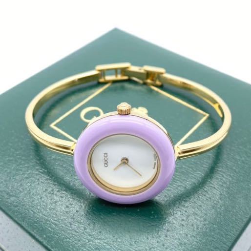 極良品☆ GUCCI 新品電池 チェンジベゼル レディース腕時計 チェンジ