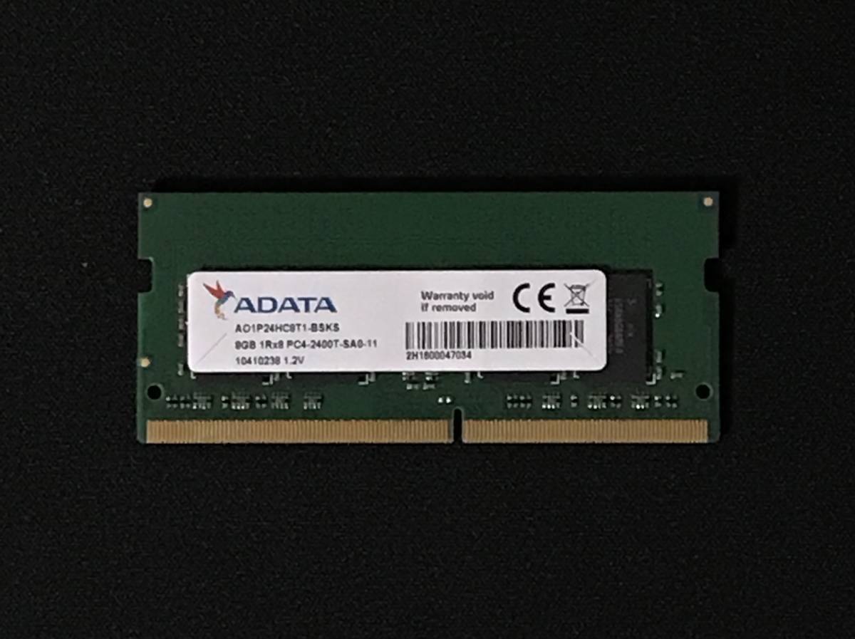 ADATA 8GB Memory DDR4 RAM AO1P24HC8T1-BSFS SODIMM SO-DIMM 2枚 