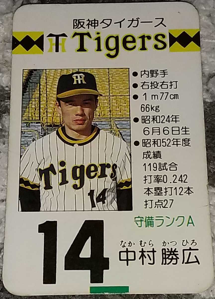 タカラプロ野球カードゲーム昭和53年度阪神タイガース 中村勝広