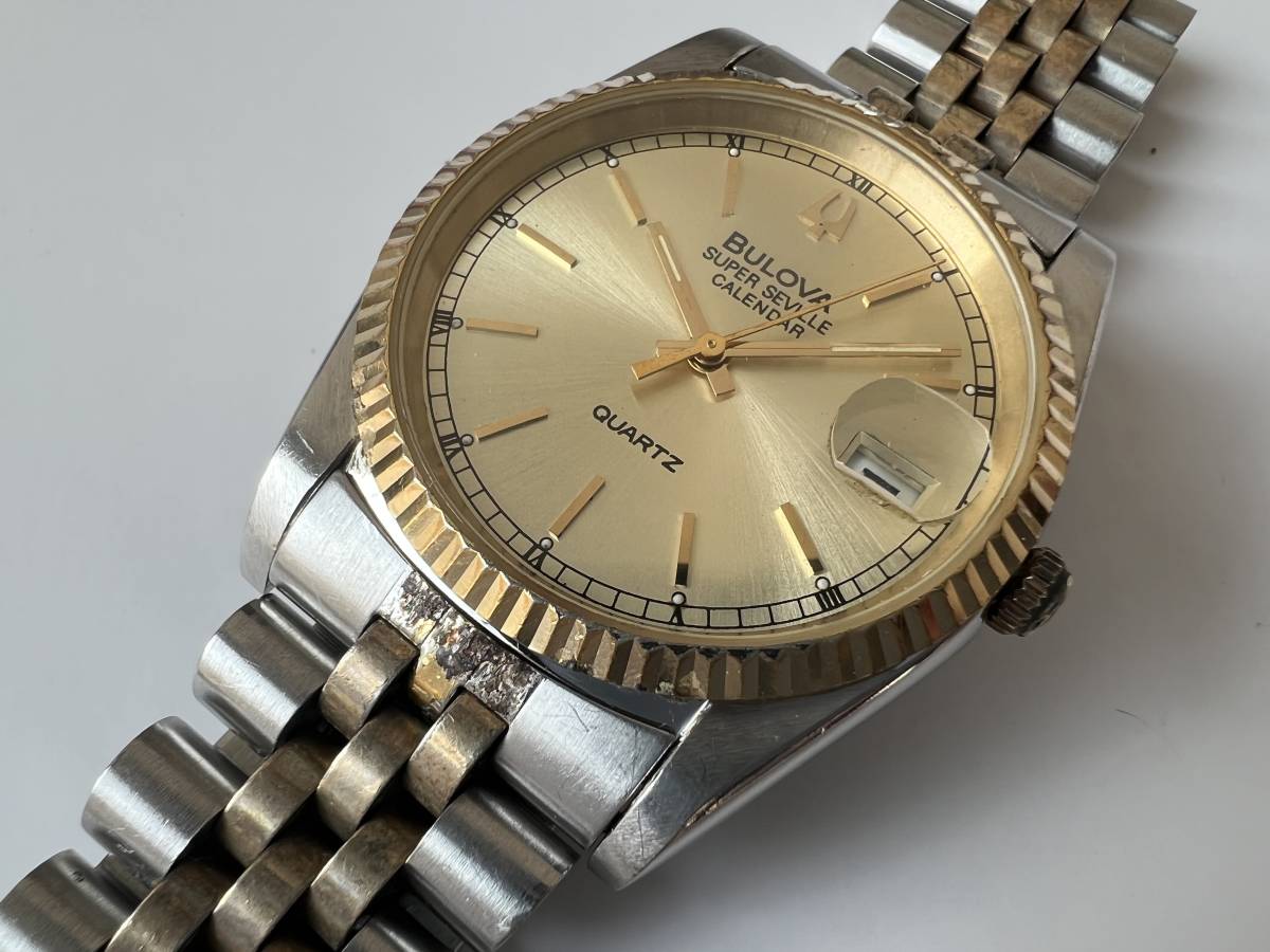 Y53不動 現状品 BULOVA ブローバ SUPER SEVILLE CALENDAR スーパー 