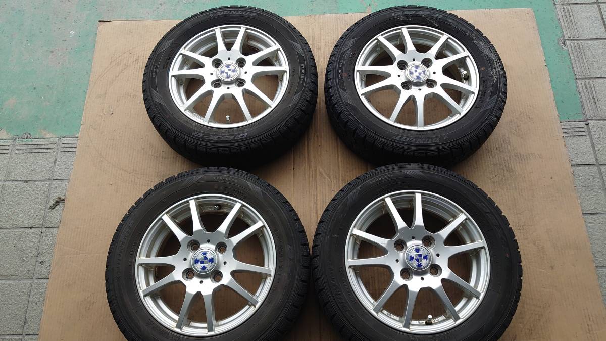 激安大特価，100%新品 13インチ 4本 13&times;4B+42 4H 100 ダンロップ DSX-2 155/65R13 スタッドレスタイヤ付き 軽自動車(スタッドレスタイヤ)｜売買されたオークション情報、yahooの商品情報をアーカイブ公開 - オークファン 4穴