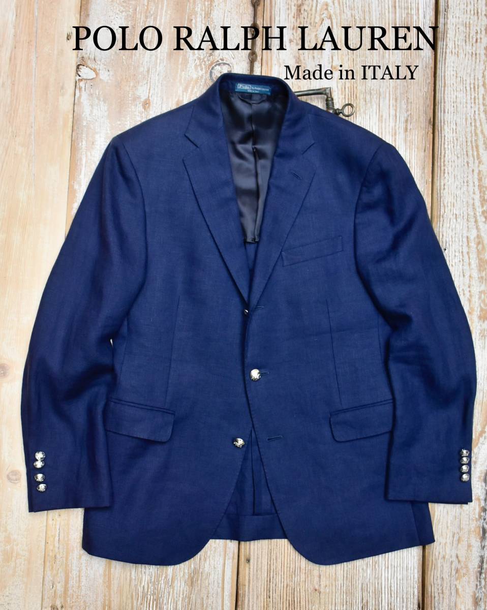 希少 良品 イタリア製 POLO RALPH LAUREN ポロラルフローレン 銀ボタン