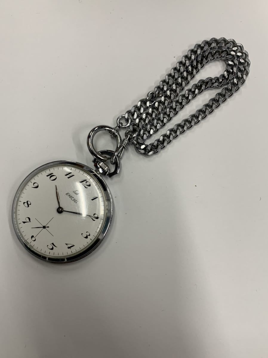 231円～ ENICAR エニカ pocket watch 手巻き 懐中時計 白文字盤