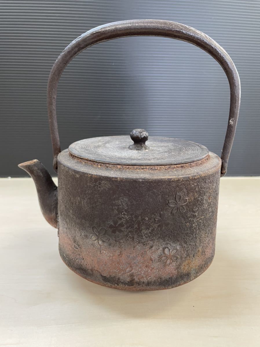 鉄瓶 茶道具 煎茶道具 正寿堂 南部鉄器 桜 湯沸 茶器 急須 南部鉄瓶 時代物