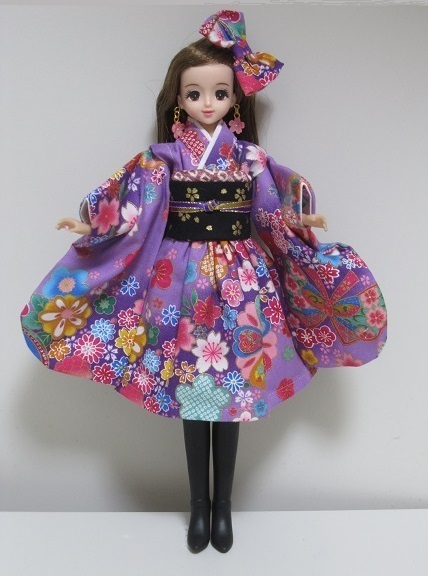 ハンドメイド ジェニーちゃん 高校生リカちゃんサイズ 着物ドレス(着せ 
