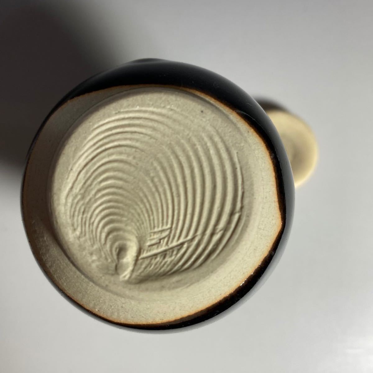 茶道具 桶谷定一作 茶入 仕覆付 共箱洛谷定一作 瓢形茶入 瀬戸焼