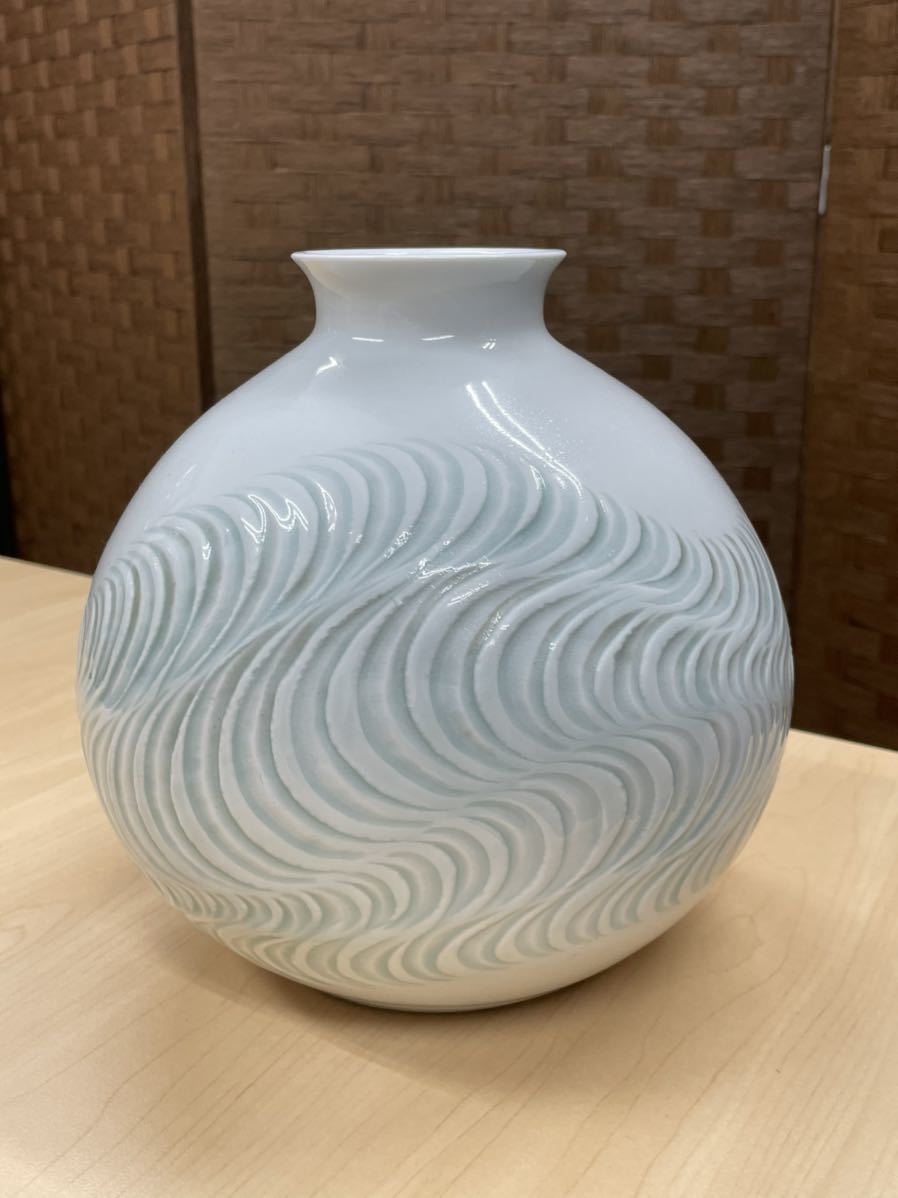 【美品】藤井朱明 壺 飾り壺 花器 有田焼 藤井朱明 飾り壺 花器 日展人気作家 花瓶 壺 - 人間国宝 Yahoo!