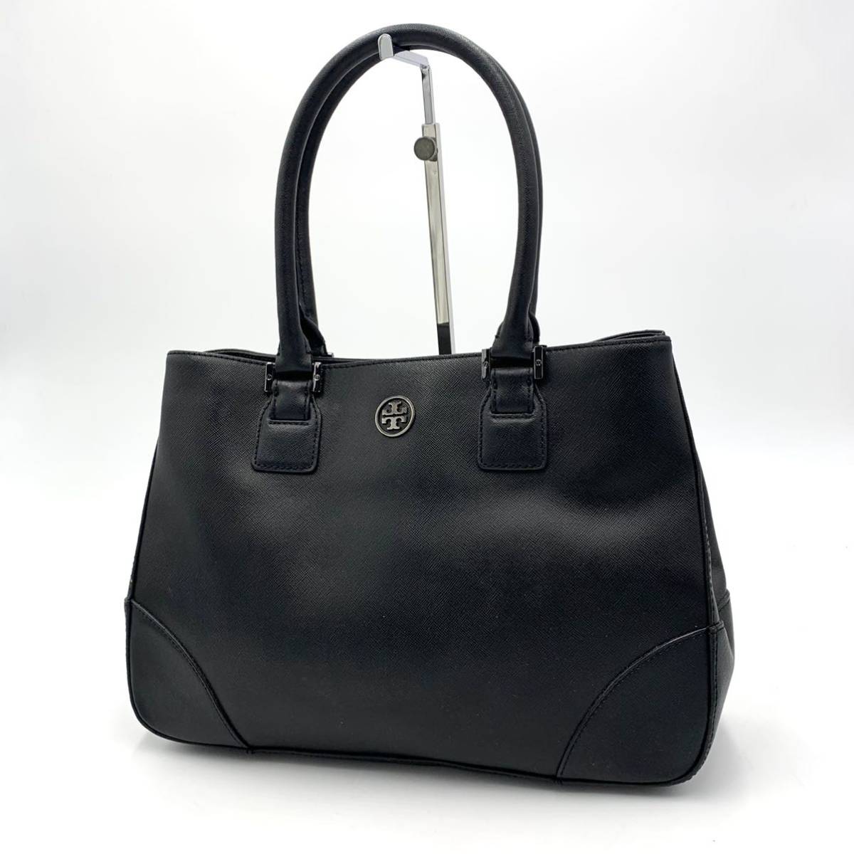 @ 高級感溢れる!! [鏡/ミラー付属] Tory Burch トリーバーチ PVC×レザー ハンドバッグ 手提げ鞄 トートバッグ レディース 婦人鞄 BLK Tory ミラー Burch ミニウォレット トリーバーチミラー Sunglasses
