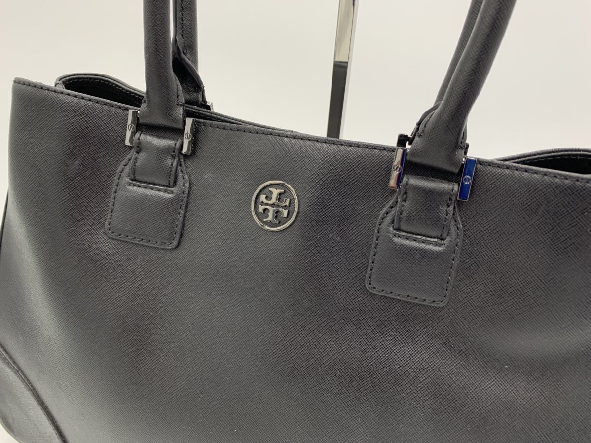 @ 高級感溢れる!! [鏡/ミラー付属] Tory Burch トリーバーチ PVC×レザー ハンドバッグ 手提げ鞄 トートバッグ レディース 婦人鞄 BLK Tory ミラー Burch ミニウォレット トリーバーチミラー Sunglasses