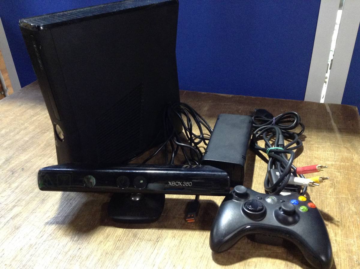 Microsoft Xbox 360 slim console controller working マイクロソフト XBOX360 スリム 本体1台 コントローラー1台 セット 動作品有 K736