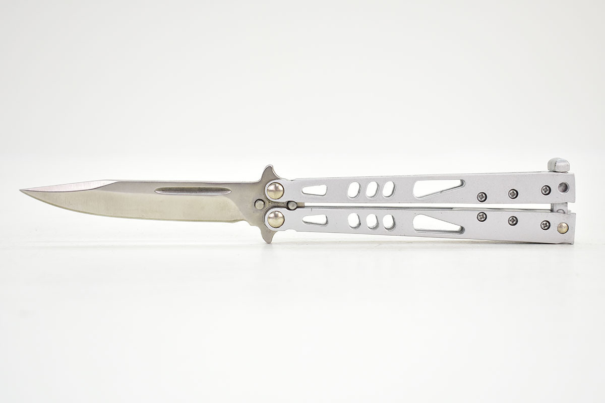 メーカー不明 バタフライナイフ 440 STAINLESS STEEL 刃長9cm 