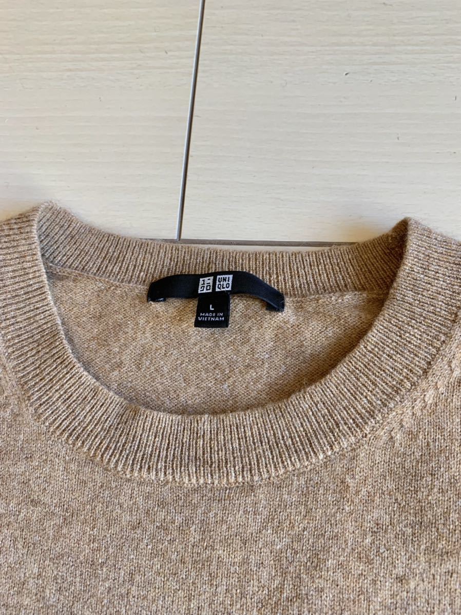 送料198円 Uniqlo ユニクロ カシミヤ100 メンズ クルーネック ニット セーター L 茶 セーター 売買されたオークション情報 Yahooの商品情報をアーカイブ公開 オークファン Aucfan Com