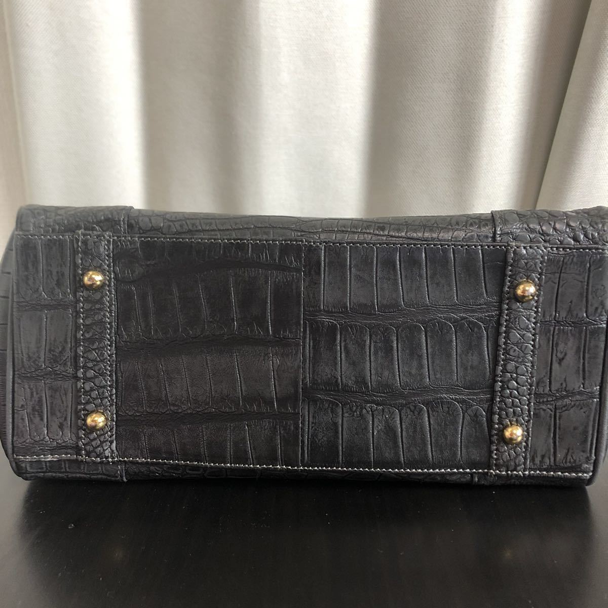 JRA 美品 JRA認定タグ付き クロコダイル ハンドバッグ ショルダー 