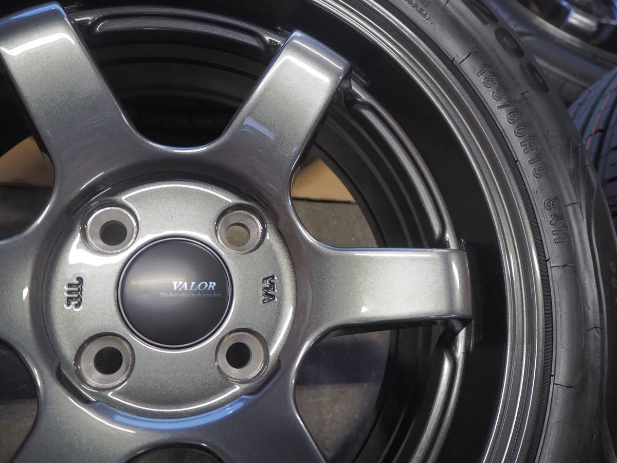 ☆超逆ゾリ☆185/60R15 6.5J+38 4H100 新品 人気 軽量 深リム 1台分 