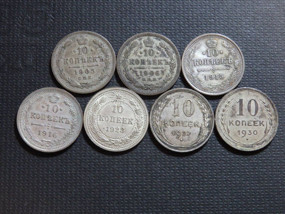 1915年 ロシア帝国 15コペイカ 銀貨 ニコライ2世時代 帝政ロシア