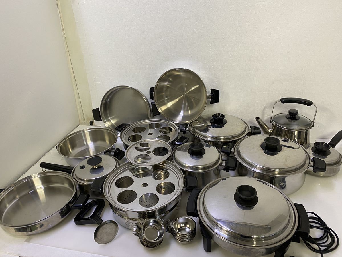  サ8933M Royal Queen ロイヤルクイーン 蒸し器 両手鍋 片手鍋 電気スキレット MC2000 IH対応 5-PLY 多様 大量セット(両手鍋)｜売買されたオークション情報、yahooの商品情報をアーカイブ公開 - オーク 両手鍋